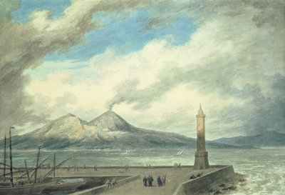 Vesuvius and Somma from the Mole at Naples, 18th Century by John Robert Cozens